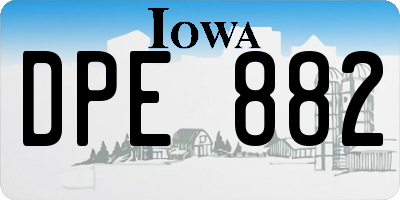 IA license plate DPE882