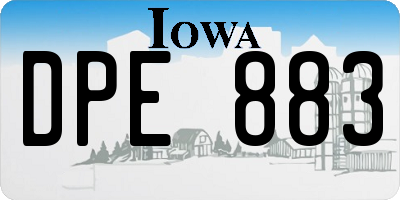 IA license plate DPE883