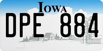 IA license plate DPE884