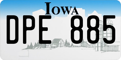 IA license plate DPE885