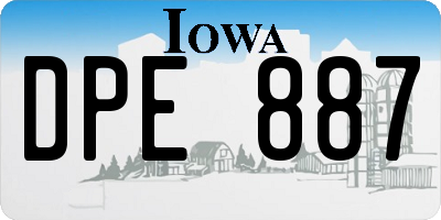 IA license plate DPE887