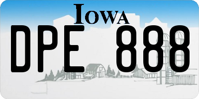 IA license plate DPE888