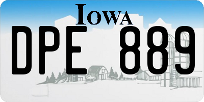IA license plate DPE889