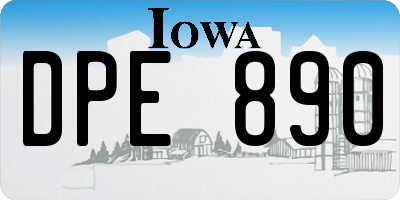 IA license plate DPE890