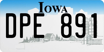 IA license plate DPE891