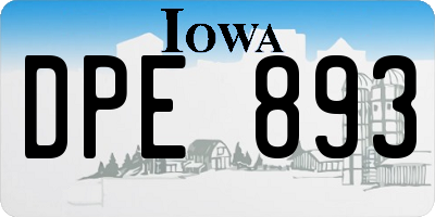 IA license plate DPE893