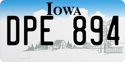 IA license plate DPE894