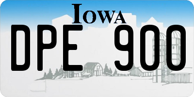 IA license plate DPE900