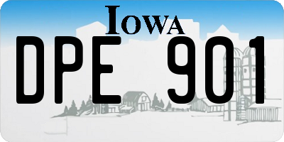 IA license plate DPE901