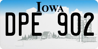 IA license plate DPE902