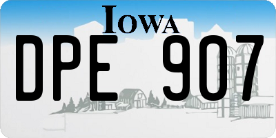 IA license plate DPE907