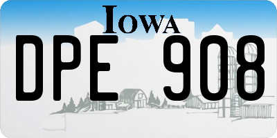 IA license plate DPE908