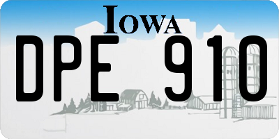 IA license plate DPE910