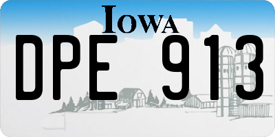 IA license plate DPE913