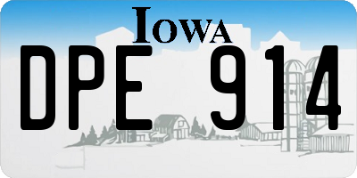 IA license plate DPE914
