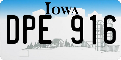 IA license plate DPE916