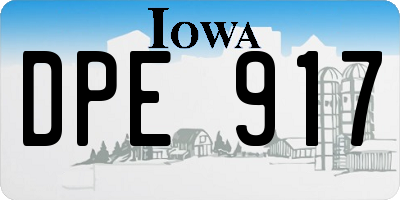IA license plate DPE917
