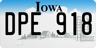IA license plate DPE918