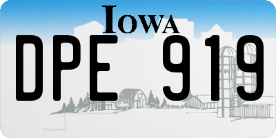 IA license plate DPE919
