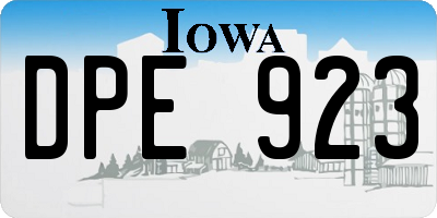 IA license plate DPE923