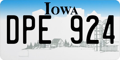IA license plate DPE924