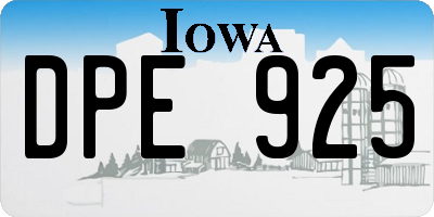 IA license plate DPE925