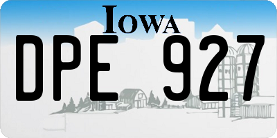 IA license plate DPE927