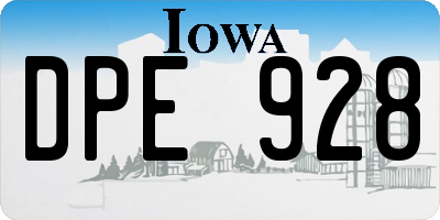 IA license plate DPE928