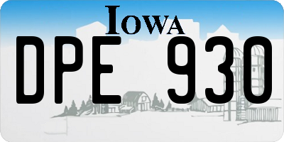 IA license plate DPE930