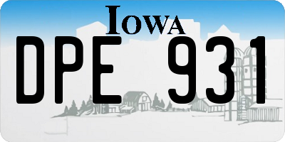 IA license plate DPE931