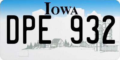 IA license plate DPE932
