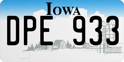 IA license plate DPE933