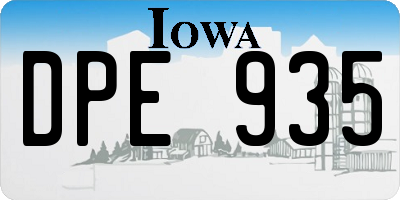 IA license plate DPE935