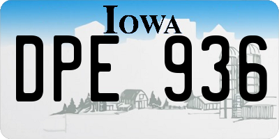 IA license plate DPE936
