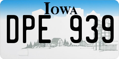 IA license plate DPE939