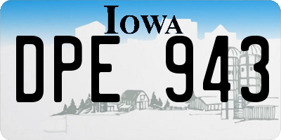 IA license plate DPE943