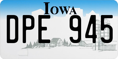 IA license plate DPE945
