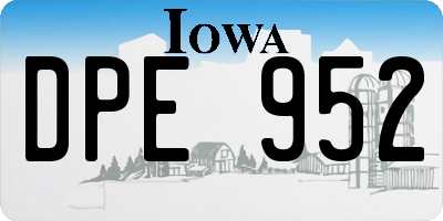 IA license plate DPE952