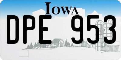 IA license plate DPE953