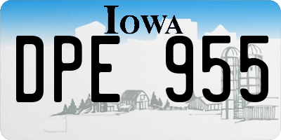IA license plate DPE955