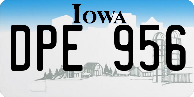 IA license plate DPE956
