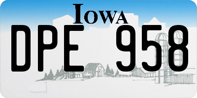 IA license plate DPE958