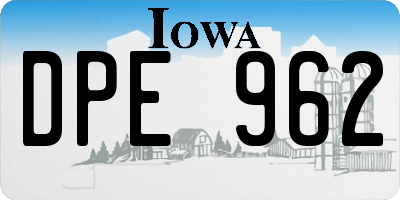 IA license plate DPE962