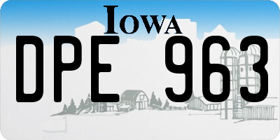 IA license plate DPE963