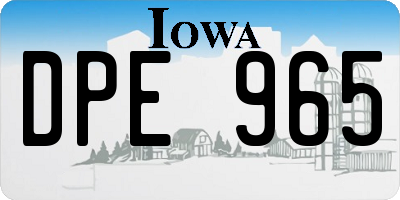 IA license plate DPE965