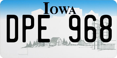 IA license plate DPE968