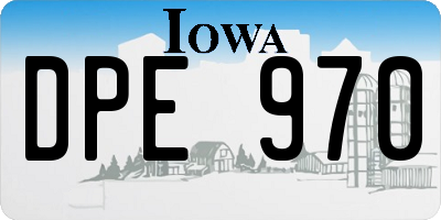 IA license plate DPE970