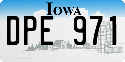 IA license plate DPE971