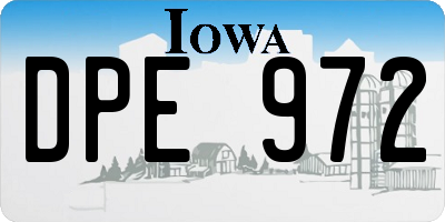 IA license plate DPE972