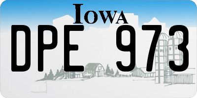IA license plate DPE973
